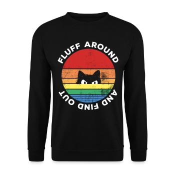 Fluff Around et découvrez Sarcastic Cat Retro - Sweat-shirt Unisexe - noir - Devant - Alina (178cm) & Michal (187cm)