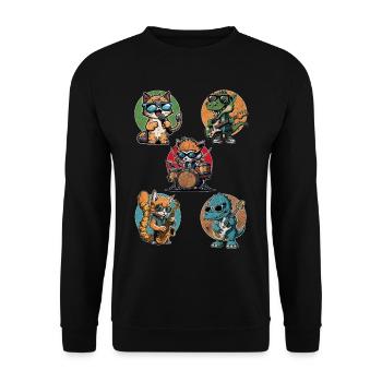 Cool design for children with kawaii manga motifs - Unisex Sweatshirt - black - Front - Alina (178cm) & Michal (187cm)