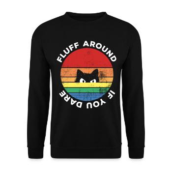 Fluff Around Si vous osez Sarcastic Cat Retro - Sweat-shirt Unisexe - noir - Devant - Alina (178cm) & Michal (187cm)
