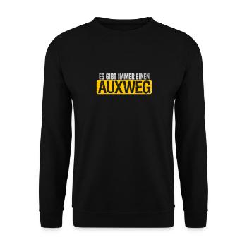 Es gibt immer einen AUXweg - Unisex Pullover - Schwarz - Vorne - Alina (178cm) & Michal (187cm)