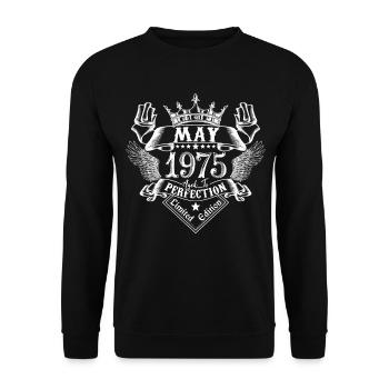 Mai 1975 | Mai 1975 Jahrestag 1975 - Unisex Pullover - Schwarz - Vorne - Alina (178cm) & Michal (187cm)