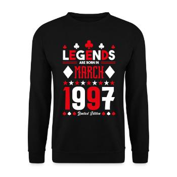 cadeau d'anniversaire Mars 1997. jeux de carte. - Sweat-shirt Unisexe - noir - Devant - Alina (178cm) & Michal (187cm)