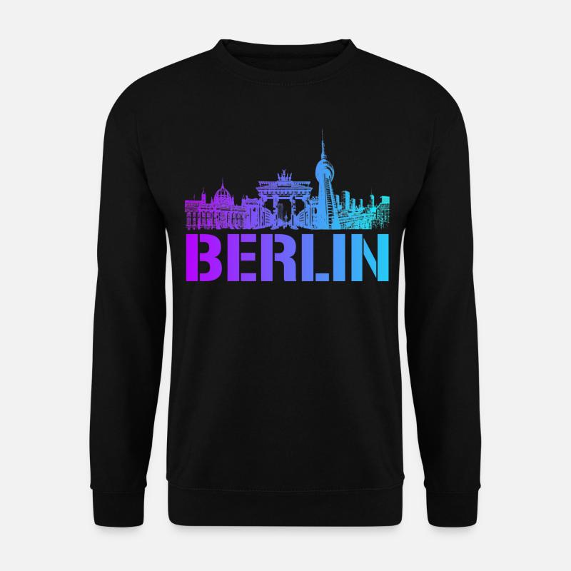 Berlin skyline with Berlin landmark - Unisex Sweatshirt - black
