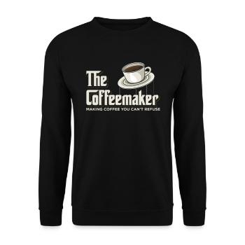 The Coffeemaker Espresso Cappuccino Kaffee Barista - Unisex Pullover - Schwarz - Vorne - Alina (178cm) & Michal (187cm)