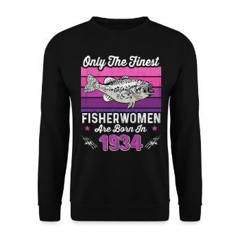 Pêcheuses nées en 1934 pour le 89e anniversaire d’un pêcheur - Sweat-shirt Unisexe - noir - Devant - Alina (178cm) & Michal (187cm)
