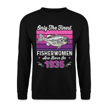 Pêcheuses nées en 1935 pour le 88e anniversaire d’un pêcheur - Sweat-shirt Unisexe - noir - Devant - Alina (178cm) & Michal (187cm)