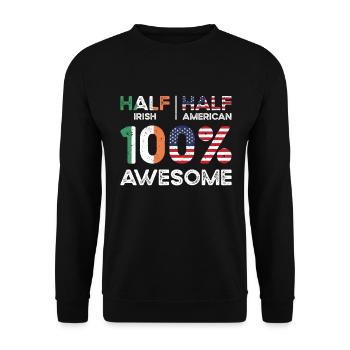 Born Irish Ireland American USA Citizenship - Unisex Sweatshirt - black - Front - Alina (178cm) & Michal (187cm)