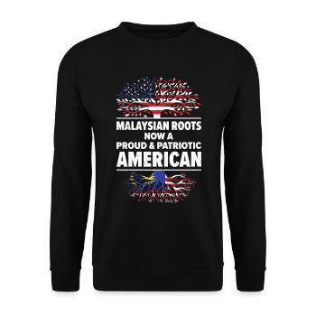 Born Malaysian Malaysia American USA Citizenship - Unisex Sweatshirt - black - Front - Alina (178cm) & Michal (187cm)