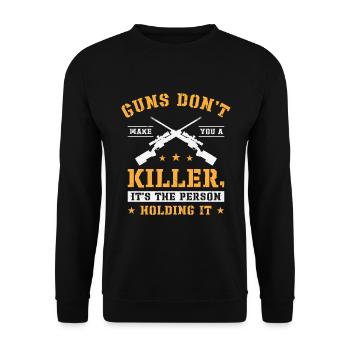 Guns Pistol Lover Gun Owner Shooting - Unisex Sweatshirt - black - Front - Alina (178cm) & Michal (187cm)