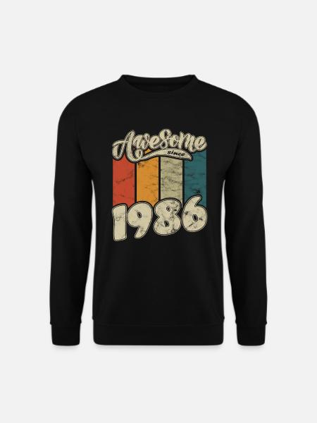 1986 Geburtstag Awesome since Retro - Unisex Pullover - Schwarz