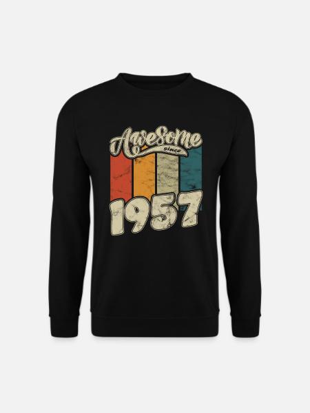 1957 Birthday Awesome since Retro - Unisex Sweatshirt - black