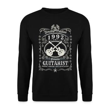 Vintage 1992 Guitarist Birthday Gift Hobby - Unisex Sweatshirt - black - Front - Alina (178cm) & Michal (187cm)