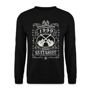 Vintage 1999 Guitarist Birthday Gift Hobby - Unisex Sweatshirt - black - Front - Alina (178cm) & Michal (187cm)