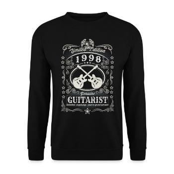 Vintage 1998 Guitarist Birthday Gift Hobby - Unisex Sweatshirt - black - Front - Alina (178cm) & Michal (187cm)