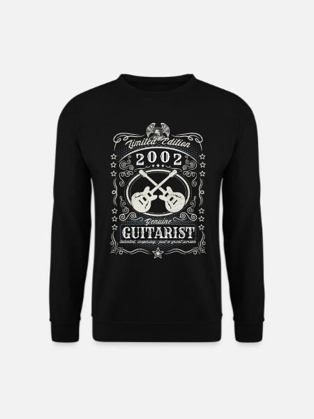 Vintage 2002 Guitarist Geburtstag Geschenk Hobby - Unisex Pullover - Schwarz
