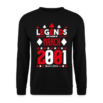 cadeau d'anniversaire Mars 2001. jeux de carte. - Sweat-shirt Unisexe - noir - Devant - Alina (178cm) & Michal (187cm)