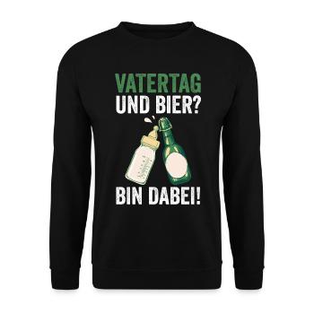Papa Bier Vater Bier Vatertag - Unisex Pullover - Schwarz - Vorne - Alina (178cm) & Michal (187cm)