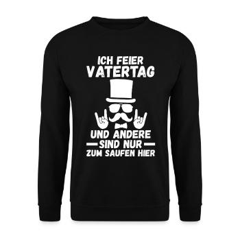 Papa Vater Saufen Vatertag - Unisex Pullover - Schwarz - Vorne - Alina (178cm) & Michal (187cm)