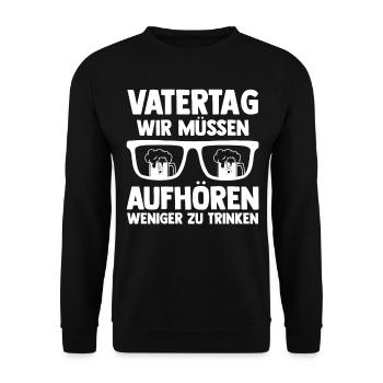 Papa Vater Bier Vatertag - Unisex Pullover - Schwarz - Vorne - Alina (178cm) & Michal (187cm)
