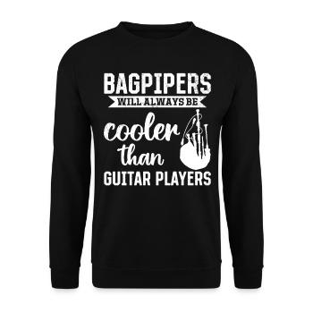 Les joueurs de cornemuse seront toujours plus cool que les guitaristes - Sweat-shirt Unisexe - noir - Devant - Alina (178cm) & Michal (187cm)