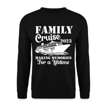 Family Cruise 2023 Vacation Funny Party Trip Ship - Unisex Sweatshirt - black - Front - Alina (178cm) & Michal (187cm)