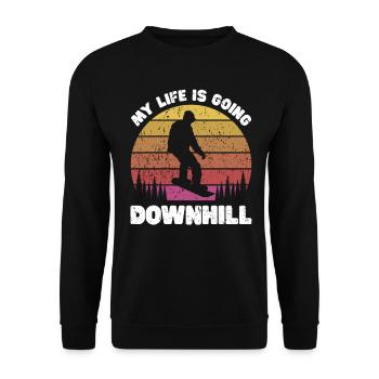 Snowboarding Art Snowboard Snowboarder - Unisex Sweatshirt - black - Front - Alina (178cm) & Michal (187cm)