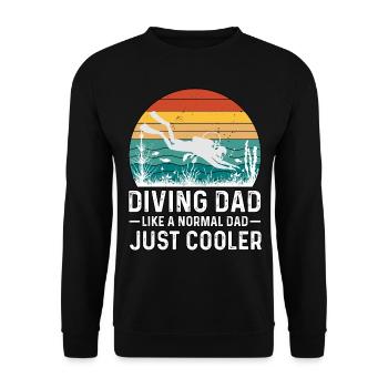 Tauchen Papa wie ein Tauchen Vatertag - Unisex Pullover - Schwarz - Vorne - Alina (178cm) & Michal (187cm)