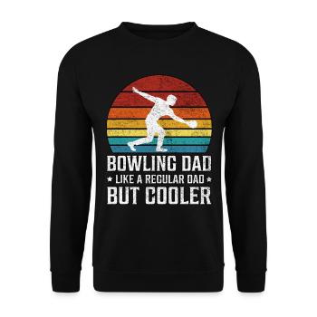 Bowling Dad wie ein normaler Bowling Vatertag - Unisex Pullover - Schwarz - Vorne - Alina (178cm) & Michal (187cm)