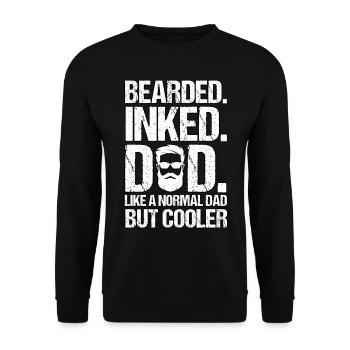 Bearded Inked Dad Like A Normal Dad Father's Day - Unisex Sweatshirt - black - Front - Alina (178cm) & Michal (187cm)