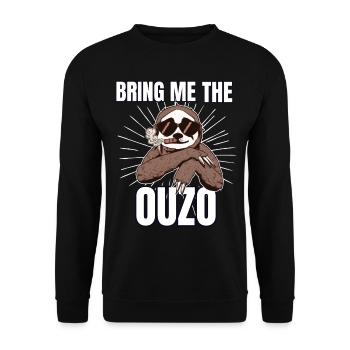 Ouzo disant pour les Grecs Un ouzo par jour - Sweat-shirt Unisexe - noir - Devant - Alina (178cm) & Michal (187cm)