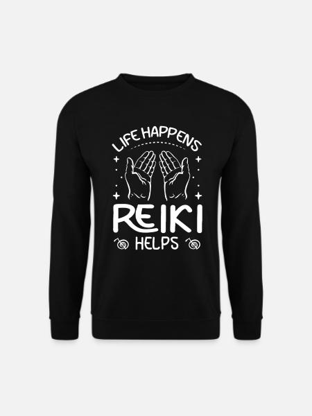 Life Happens Reiki Helps Lotus Reiki - Unisex Sweatshirt - black