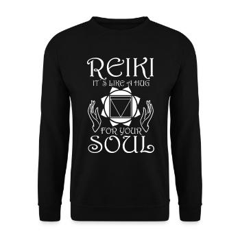 Energy Chakra Holistic Healing Hands Reiki - Unisex Sweatshirt - black - Front - Alina (178cm) & Michal (187cm)