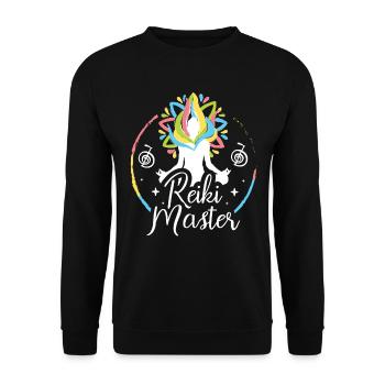 Chakra Holistique Healing Mains Bouddha Reiki Maître - Sweat-shirt Unisexe - noir - Devant - Alina (178cm) & Michal (187cm)