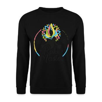 Chakra Holistic Healing Hands Buddha Reiki Master - Unisex Pullover - Schwarz - Vorne - Alina (178cm) & Michal (187cm)