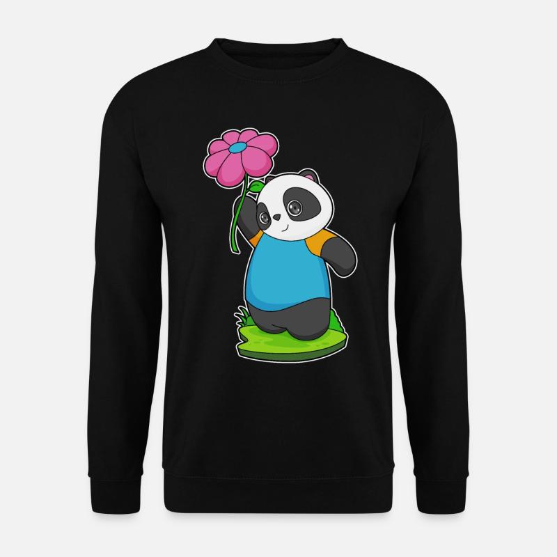 Panda Flower - Unisex Sweatshirt - black