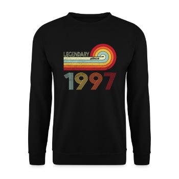 1997 Anniversaire Légendaire depuis Vintage Rainbow - Sweat-shirt Unisexe - noir - Devant - Alina (178cm) & Michal (187cm)