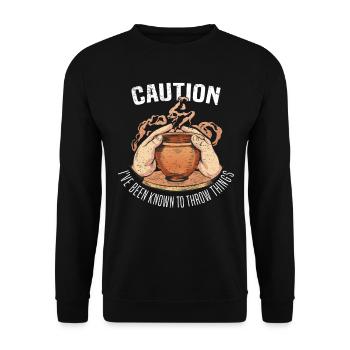 Poterie Argile Cours de poterie Poterie Getöpfert - Sweat-shirt Unisexe - noir - Devant - Alina (178cm) & Michal (187cm)