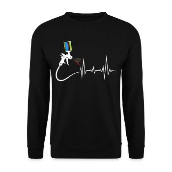 Car Painter Heartbeat For Car Painter - Unisex Sweatshirt - black - Front - Alina (178cm) & Michal (187cm)