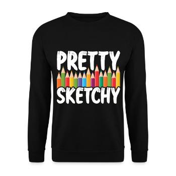 Pretty Sketchy pour artiste peintre - Sweat-shirt Unisexe - noir - Devant - Alina (178cm) & Michal (187cm)