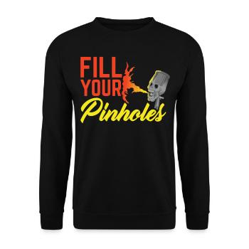 Fill your Pinholes For Car Painter - Unisex Pullover - Schwarz - Vorne - Alina (178cm) & Michal (187cm)