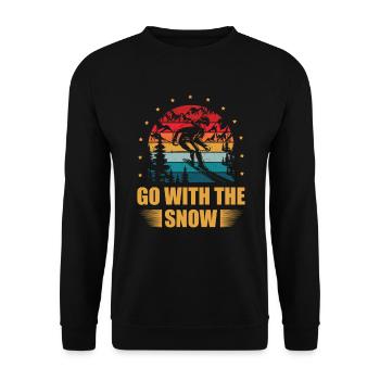 Go ice skiing with the snowski lover - Unisex Sweatshirt - black - Front - Alina (178cm) & Michal (187cm)