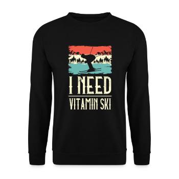 I need vitamin skiing ice skiing winter sports - Unisex Sweatshirt - black - Front - Alina (178cm) & Michal (187cm)