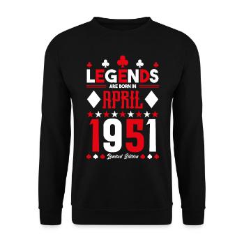 cadeau d'anniversaire avril 1951. jeux de carte. - Sweat-shirt Unisexe - noir - Devant - Alina (178cm) & Michal (187cm)