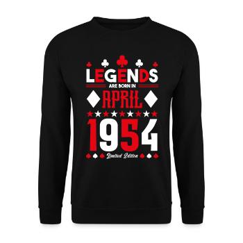 cadeau d'anniversaire avril 1954. jeux de carte. - Sweat-shirt Unisexe - noir - Devant - Alina (178cm) & Michal (187cm)