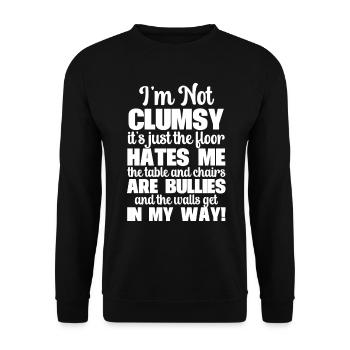 I'm Not Clumsy It's Floor Hates Me Tables Chairs - Unisex Sweatshirt - black - Front - Alina (178cm) & Michal (187cm)