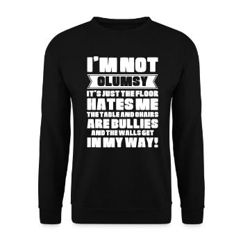 I'm Not Clumsy It's Floor Hates Me Tables Chairs - Unisex Sweatshirt - black - Front - Alina (178cm) & Michal (187cm)