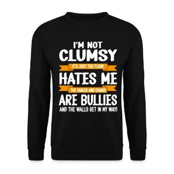 I'm Not Clumsy It's Floor Hates Me Tables Chairs A - Unisex Sweatshirt - black - Front - Alina (178cm) & Michal (187cm)