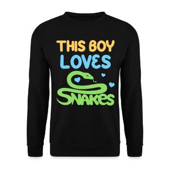 This boy loves snakes - Unisex Sweatshirt - black - Front - Alina (178cm) & Michal (187cm)