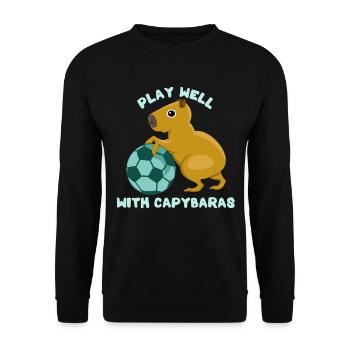 Capybara Chuchoteur - Sweat-shirt Unisexe - noir - Devant - Alina (178cm) & Michal (187cm)