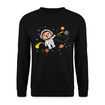 Otter lover Astronaut - Unisex Sweatshirt - black - Front - Alina (178cm) & Michal (187cm)